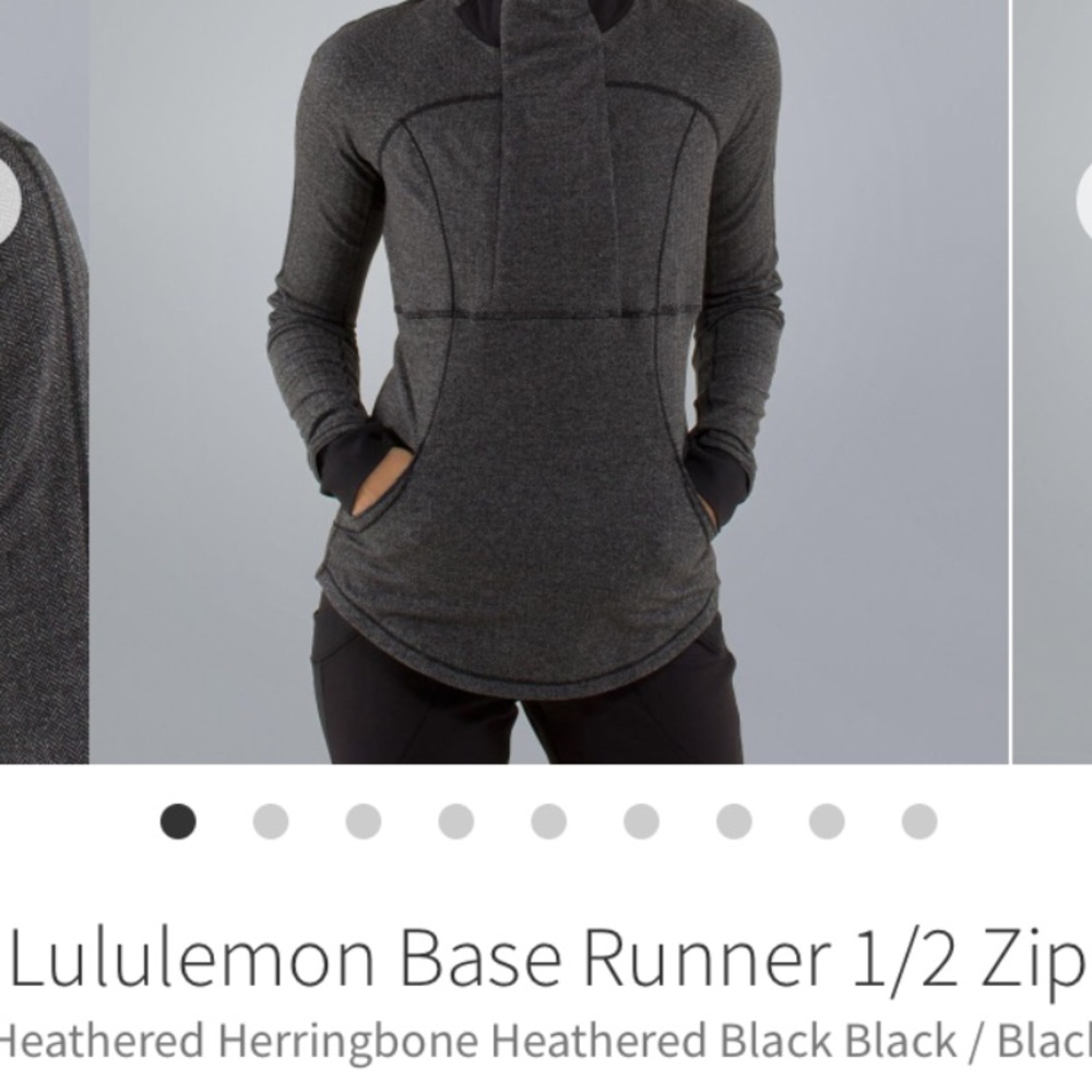 Lululemon base runner 1/2zip heathered herringbone